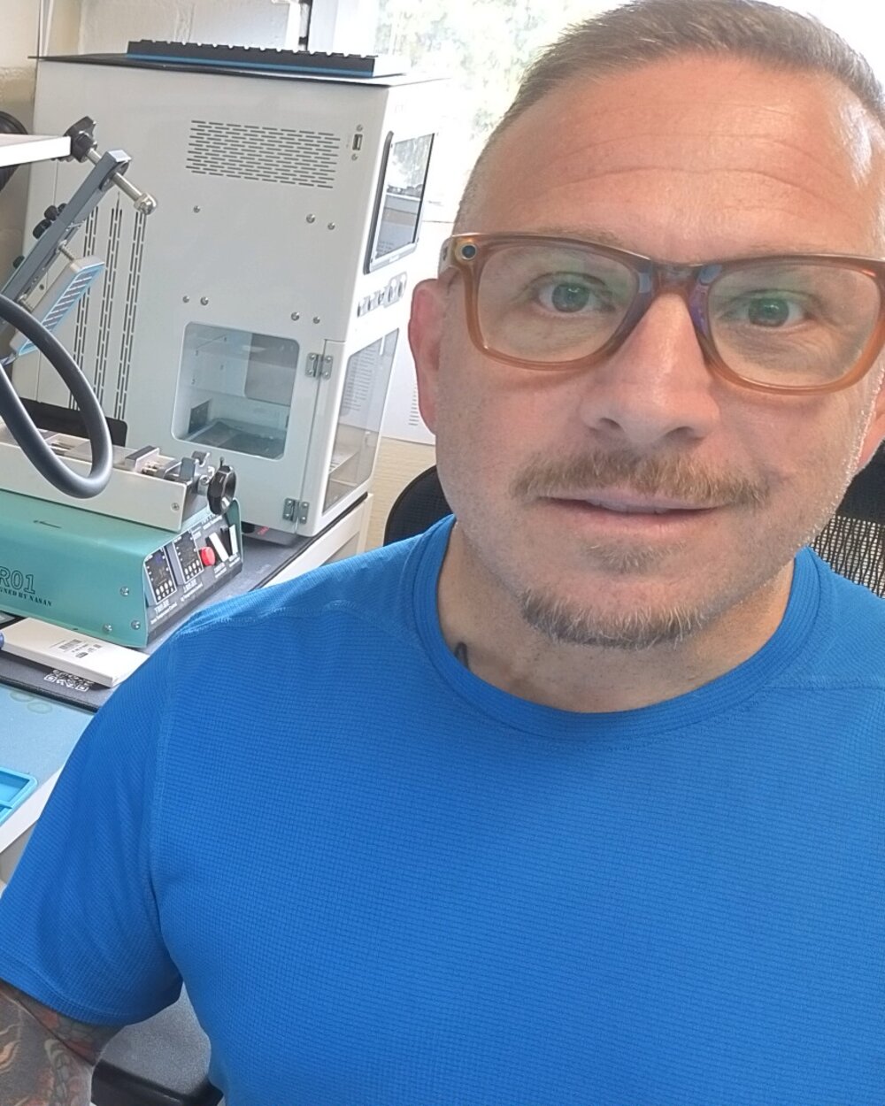 Gregory Mazzola at his repair bench in the ubrokeit shop in West Los Angeles